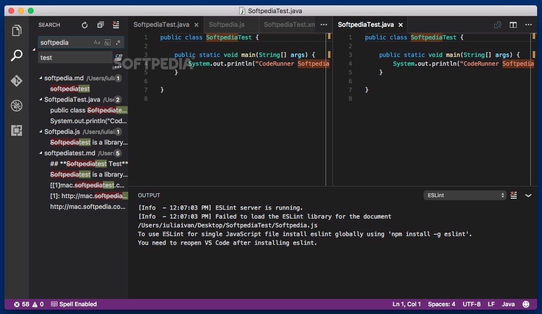 Visual studio code diff editor